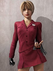 Strange creature fucked the alien girl right on the chair;