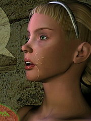 Demon fucks blonde in tombs;