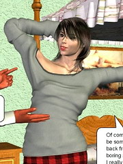 The monster grabbed her leg with one tentacle and analyzed her pussy with the other;